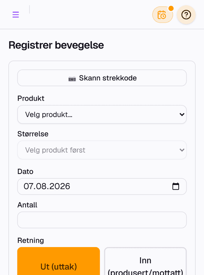 Samme steg, vist på mobil